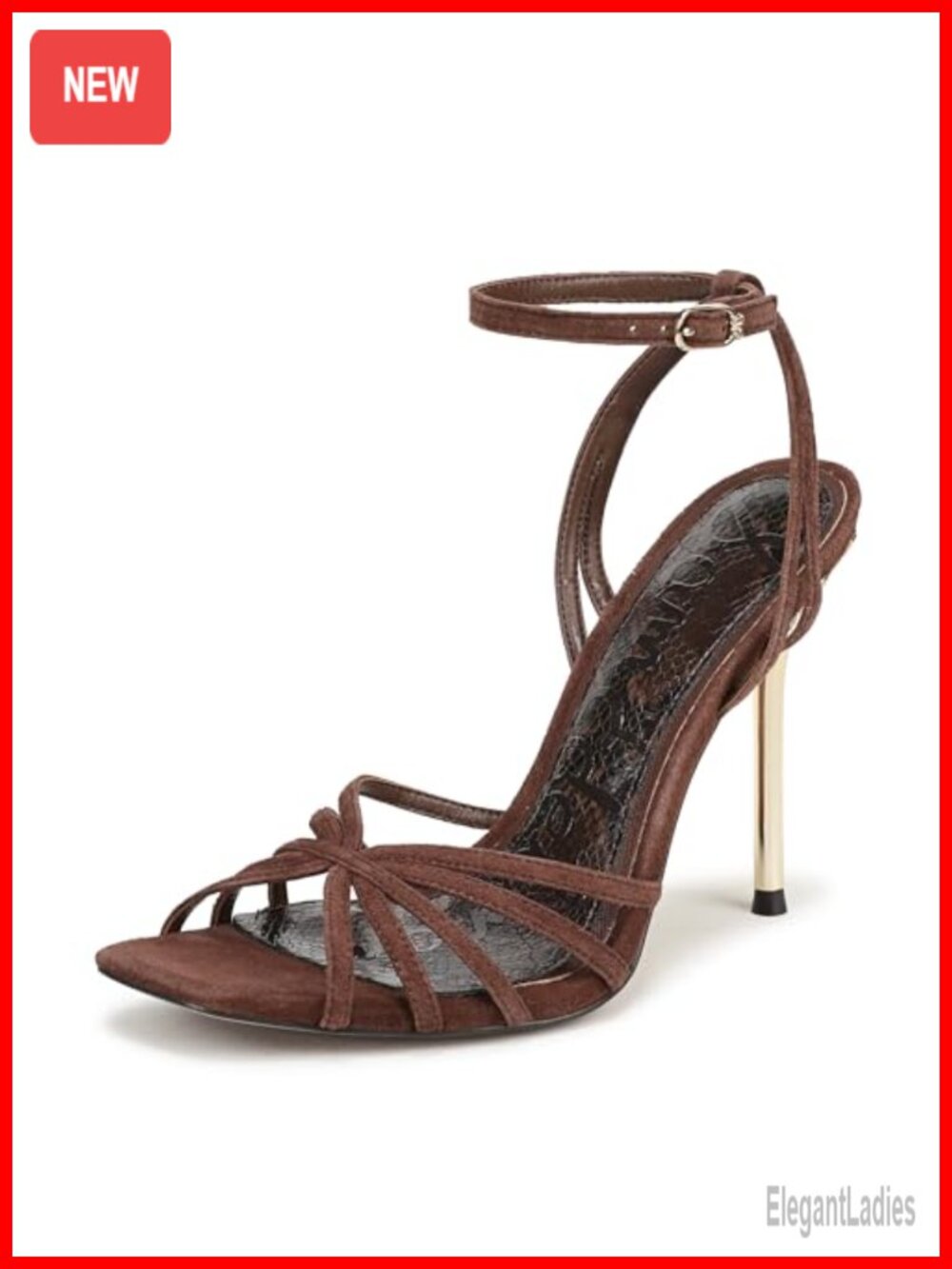 Sam Edelman Lili Leather Heeled Sandals Ankle Strap Stiletto Dress Shoes
